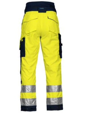 6514 PADDED WAISTPANTS EN ISO 20471 CLASS 2, Yellow/Navy - ProJob (2)
