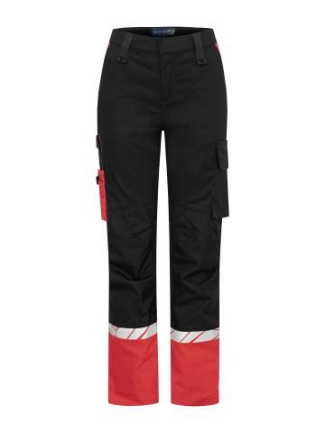 7512 WORKPANT WOMEN (kneeprotector pockets) 9910-VIZ, Black/Red - ProJob (1)