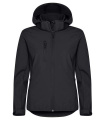 Classic Softshell Hoody Women, Black