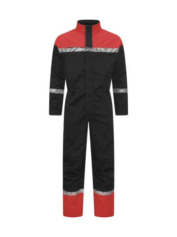 7601 COVERALL 9910-VIZ, Black/Red - ProJob (1)