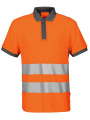 6008 PIQUÉ EN ISO 20471 CLASS 2, Orange/Grey