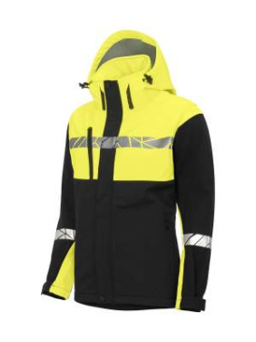 7417 SOFTSHELL JACKET WOMEN 9910-VIZ, Black/Yellow - ProJob (3)