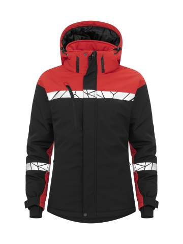 7418 SOFTSHELL JACKET PADDED, WOMEN 9910-VIZ, Black/Red - ProJob (1)