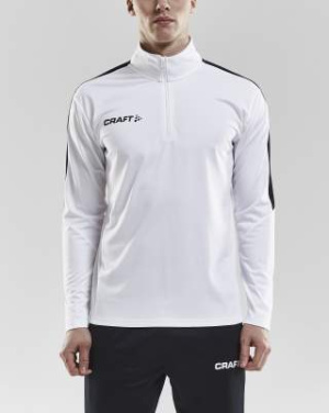 Progress Halfzip LS Tee M, White - Craft (2)