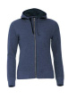 Classic Hoody Full Zip Women, blue melange