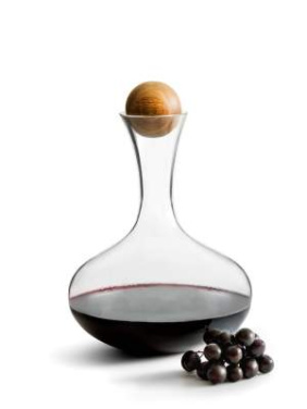 Nature wine carafe with oak stopper - Sagaform (2)