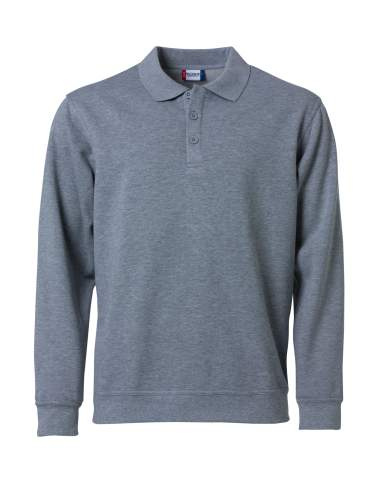 Basic Polo Sweater, grey melange – Clique (1)