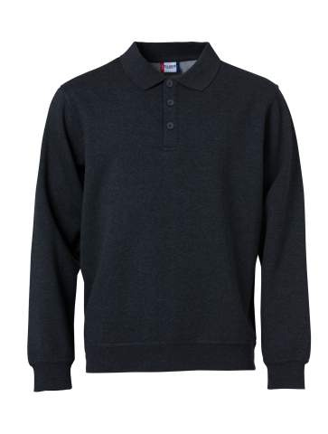 Basic Polo Sweater, anthracite melange – Clique (1)