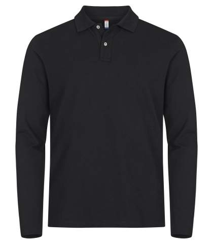 Stretch Premium Polo L/S, Black – Clique (1)