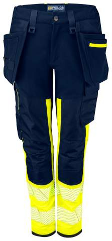 6543 WAISTPANTS WOMEN´S EN ISO 20471 CLASS 1, Yellow/Navy - ProJob (1)