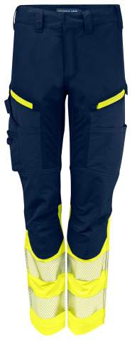 6538 SERVICE PANT STRETCH WOMEN´S EN ISO 20471 CLASS 1, Yellow/Navy - ProJob (1)