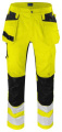 6570 WAISTPANT STRETCH EN ISO 20471 CLASS 2, Yellow/Black