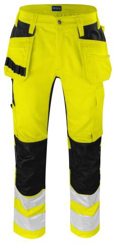 6570 WAISTPANT STRETCH EN ISO 20471 CLASS 2, Yellow/Black - ProJob (1)