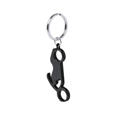 Bottle opener keyring Blicher, BLACK - Makito