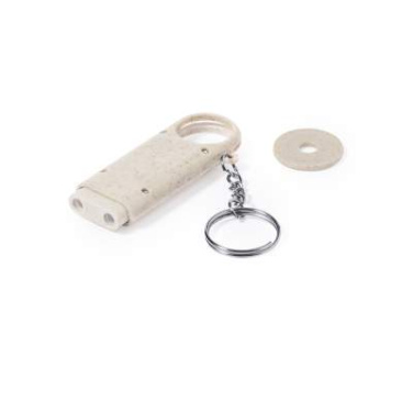 Shopping trolley coin keyring Evelyn, NATURAL – Makito (2)