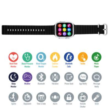 Smart Watch Connor, BLACK – Makito (2)
