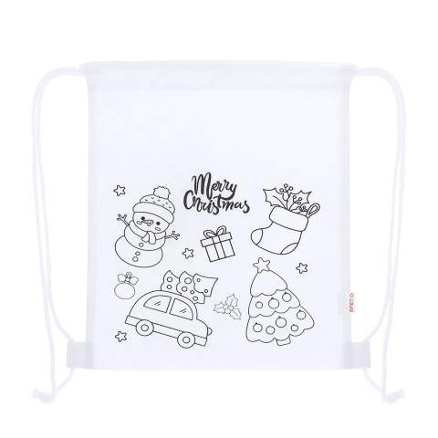 Drawstring Bag Taky, WHITE – Makito (1)