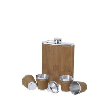 Hip Flask Set Fleet, NATURAL – Makito (4)