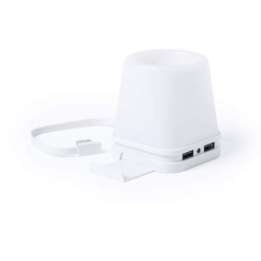 USB Hub Pencil Holder Belind, WHITE – Makito (2)