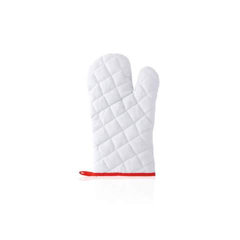 Kitchen Mitten Piper, WHITE / RED – Makito