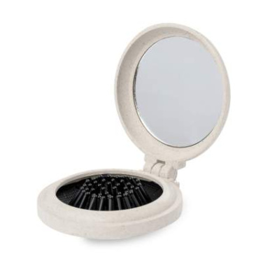 Hairbrush with Mirror Flege, NATURAL – Makito (2)