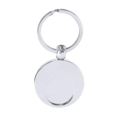 Shopping trolley coin keyring Mican, SILVER