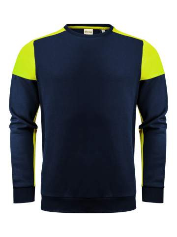 Prime Crewneck Sweater Unisex, Navy/Neon Yellow - Printer PRIME (1)