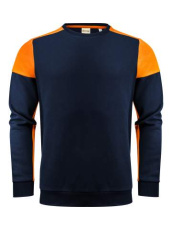 Prime Crewneck Sweater Unisex, Navy/Neon Orange