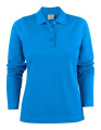 Surf Long Sleeve Polo Pique Women, Ocean Blue