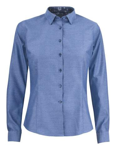 PB144 Brushed Jacquard Shirt Women, Blue – J.Harvest & Frost (1)