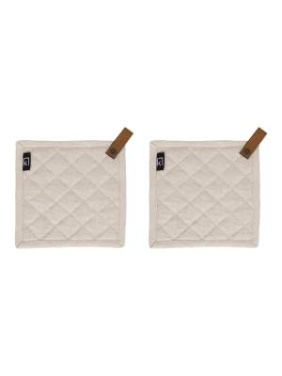 2-pack Pot Holders, Sand – Kosta Linnewäfveri (2)