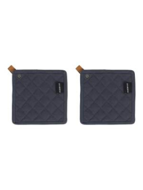2-pack Pot Holders, Navy - Kosta Linnewäfveri (3)