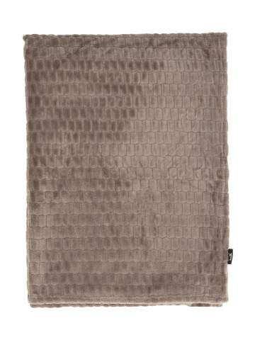 Fleece Plaid Jaquard, Nougat – Kosta Linnewäfveri (1)