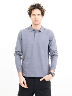 Surf Pro L/S Polo Pique Men, Steel Grey – Printer Essentials (3)