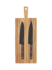 2-pack Knives with Cutting Board, Black