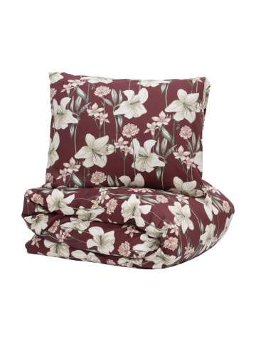 Kyrkosund Satin Bedding Set, Winered – Kosta Linnewäfveri (1)