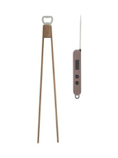BBQ Tong with Thermometer, Acacia