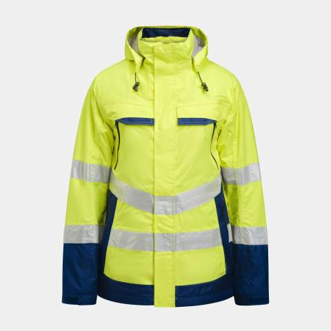 1383 Lined Jacket Hi-Vis, yellow/navy – Jobman (1)
