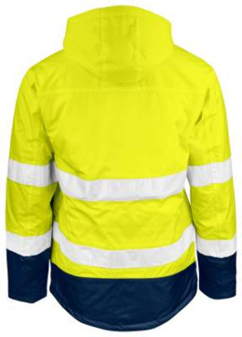 1383 Lined Jacket Hi-Vis, yellow/navy – Jobman (3)