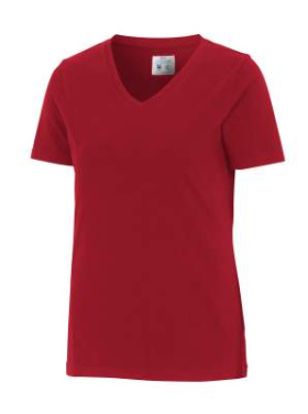 Stretch V-neck Lady T-shirt, Red – Cottover (3)
