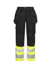 2514 Craftsman Trousers Stretch Hi-Vis, Black / yellow