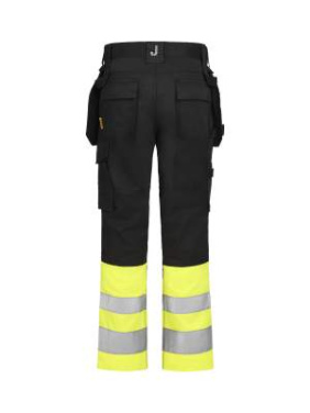 2514 Craftsman Trousers Stretch Hi-Vis, Black / yellow – Jobman (3)