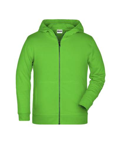 Children's Zip Hoody OCS Blended & RCS, lime-green – James & Nicholson (1)