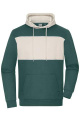 Sweat-Hoody colour-block UNISEX OCS Blended & RCS, smoky-green/sandstone