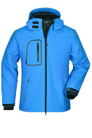 Men's Winter Softshell Jacket, aqua – James & Nicholson (1)
