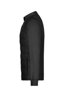 Men's Hybrid Sweat Jacket, black – James & Nicholson (2)