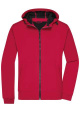 Men's Hooded Softshell Jacket, red/black