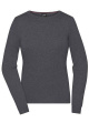 Ladies' Round-Neck Pullover, anthracite-melange