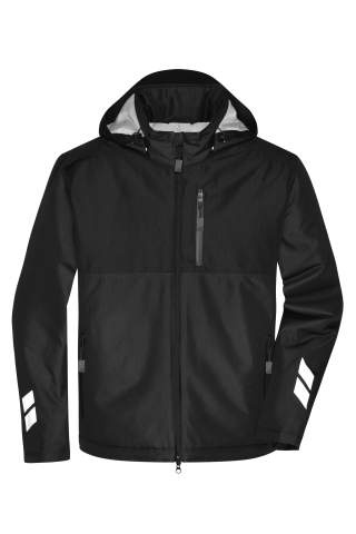 Padded Hardshell Workwear Jacket GRS, black/black – James & Nicholson (1)