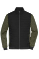 Men's Padded Hybrid Jacket, black/olive-melange